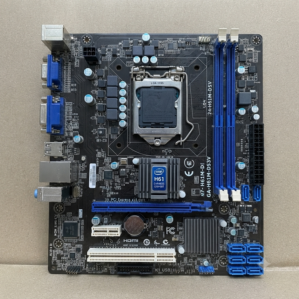 Aniket IT Solutions H61 MOTHERBOARD LGA 1155Socket ATX Intel H61 Chipset DDR3 Motherboard for Desktop